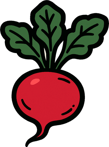 Radis.
In-Game asset.  2d.  High contrast.  No shadows