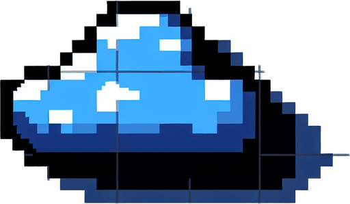 8-bit cloud.
Single Game Texture. In-Game asset. 2d. Blank background. High contrast. No shadows.