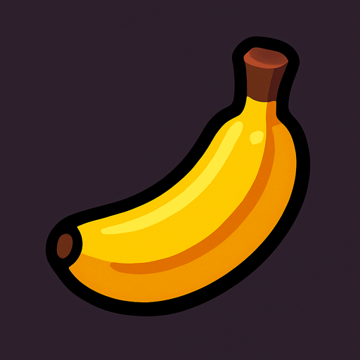 Mini banana.
In-Game asset.  2d.  High contrast.  No shadows