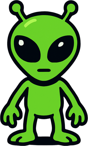 Uzaylı.
In-Game asset.  2d.  High contrast.  No shadows