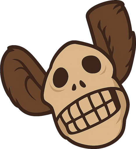 monkey. No background. Transparent background. Blank background. No shadows. 2d. In-Game asset. flat