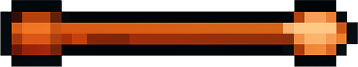 Horizontal drumstick for drum 2d pixelart.
In-Game asset.  2d.  High contrast.  No shadows