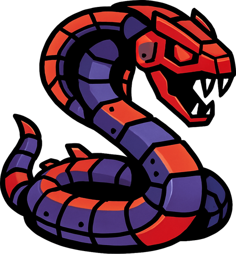 enemy robotic snake.
In-Game asset.  2d.  High contrast.  No shadows