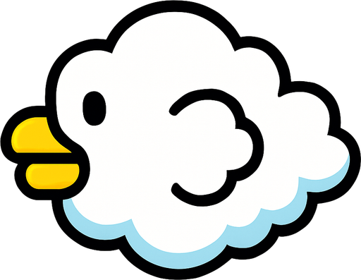 Make it flapy bird cloud.
In-Game asset.  2d.  High contrast.  No shadows