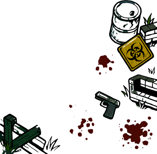 A top view background for a zombie game.
In-Game asset.  2d.  High contrast.  No shadows