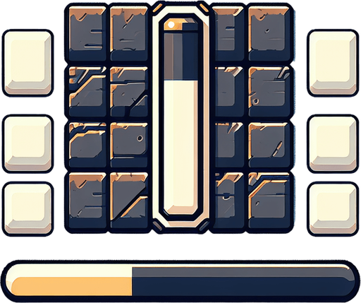 A power bar Single Game Texture. In-Game asset. 2d. Blank background. High contrast. No shadows.