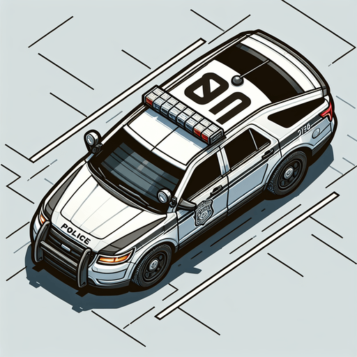 top down trafic car cop
Single Game Texture.  In-Game asset.  2d.  Blank background.  High contrast.  No shadows