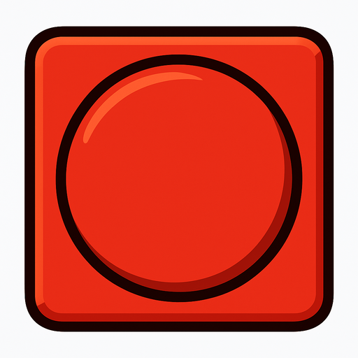 red button square.
In-Game asset.  2d.  High contrast.  No shadows