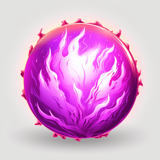 Round purple magic fireball. White core
Single Game Texture. In-Game asset. 2d. Pixelart. White background. Blank background. Low detail. High contrast.