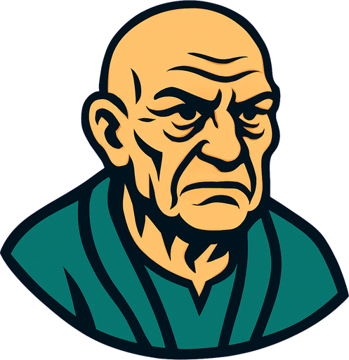 old person.
In-Game asset.  2d.  High contrast.  No shadows