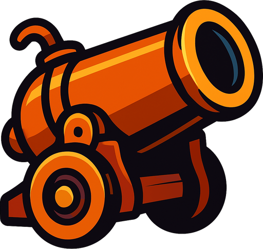 Cannon.
In-Game asset.  2d.  High contrast.  No shadows