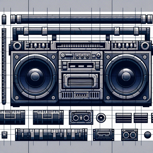 A boombox icon Single Game Texture. In-Game asset. 2d. Blank background. High contrast. No shadows.
