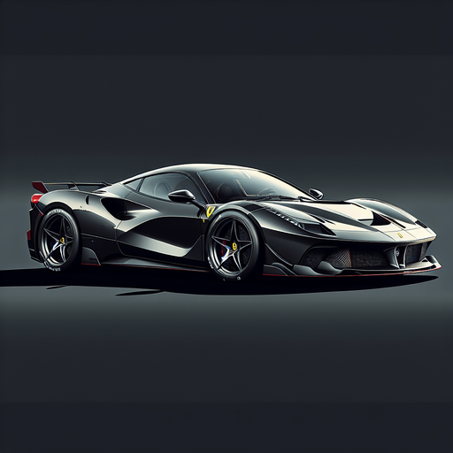 Ferrari car.
Single Game Texture. In-Game asset. 2d. Blank background. High contrast. No shadows.