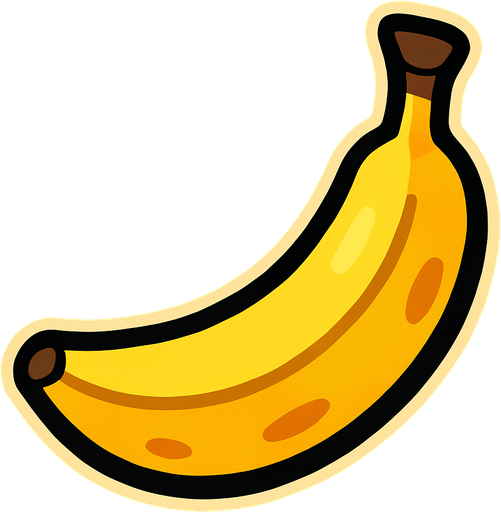 Banana.
In-Game asset.  2d.  High contrast.  No shadows