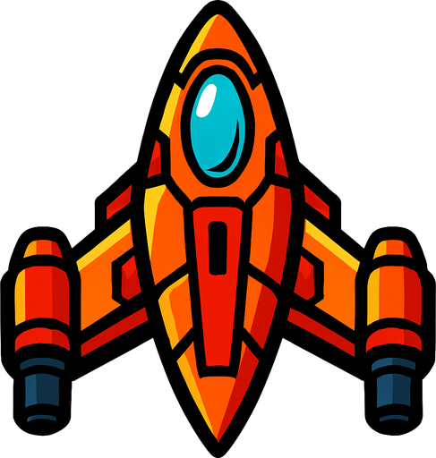 Uzay gemisi.
In-Game asset.  2d.  High contrast.  No shadows