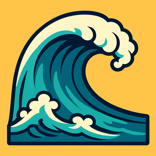 tsunami.
In-Game asset.  2d.  High contrast.  No shadows