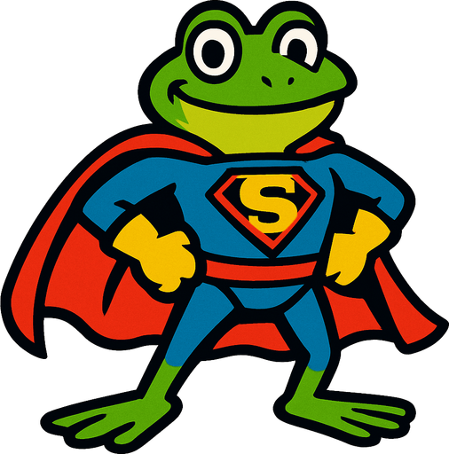 Süper Kurbağa.
In-Game asset.  2d.  High contrast.  No shadows