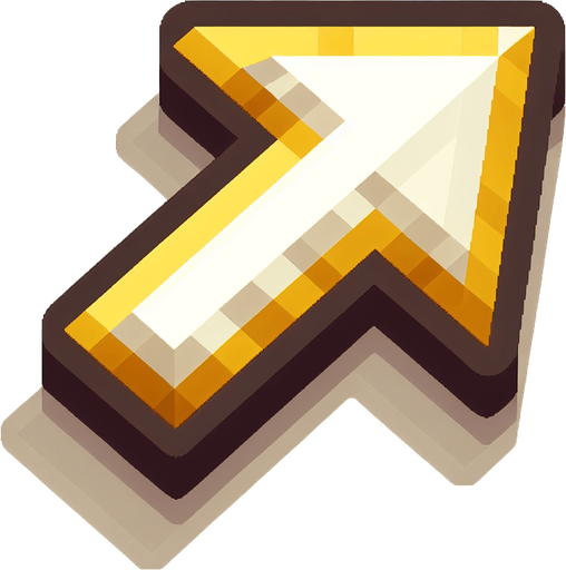 An arrow pointing upwards. Should look like it's pointing to something valuable.
Single Game Texture. In-Game asset. 2d. Blank background. High contrast. No shadows.
