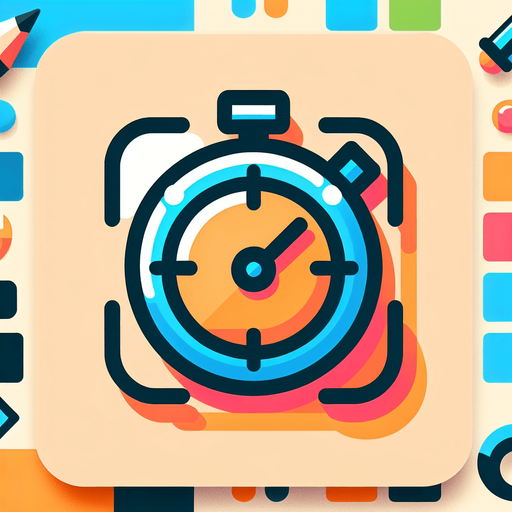 A colorfull simple stop Watch icon without shadows.
Single Game Texture. In-Game asset. 2d. Blank background. High contrast. No shadows.