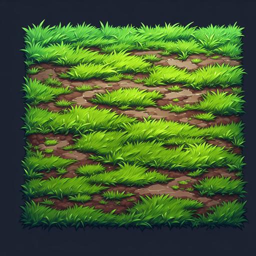 mud with grass field ground.
Single Game Texture. In-Game asset. 2d. Blank background. High contrast. No shadows.