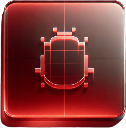 Bug Tile: A clean and sleek square tile with a soft red surface, subtly tinted to evoke a futuristic aesthetic. A barely noticeable, thin red border defines the edges, giving it a polished and minimal appearance. Within the tile, faintly visible and almost imperceptible, is the outline of a bug seen from above, blending seamlessly with the red surface. The design maintains a pristine and subtle aesthetic, representing a hidden bug tile within a computer system.
Single Game Texture. In-Game asset. 2d. Blank background. High contrast. No shadows.