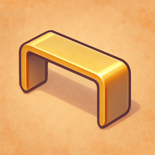 A staple projectile from a staple gun. Cute soft graphics. soft ambient light. semi-matte to satin surfaces. naturalistic with slight saturation boost colors. 
In-Game asset.  2d.  High contrast.  No shadows