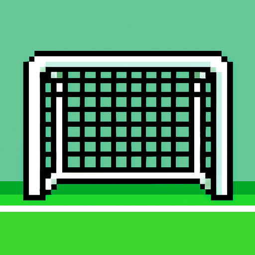 Draw me a football goal with an empty goal between 2d pixel nets.
In-Game asset.  2d.  High contrast.  No shadows