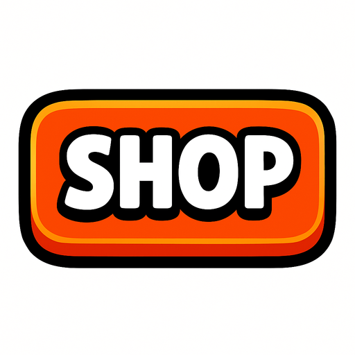 shop button.
In-Game asset.  2d.  High contrast.  No shadows