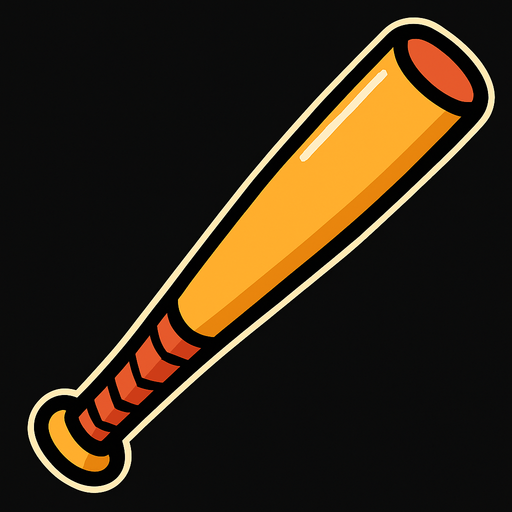 Baseball bat.
In-Game asset.  2d.  High contrast.  No shadows