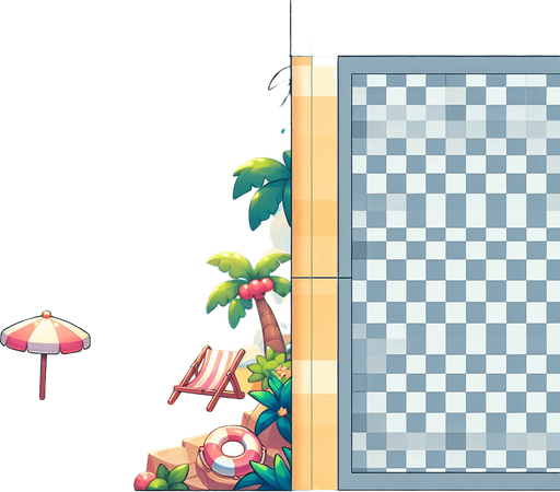 A  background gui element for an item in an ingame shop, in a light summer theme..
Single Game Texture. In-Game asset. 2d. Blank background. High contrast. No shadows.