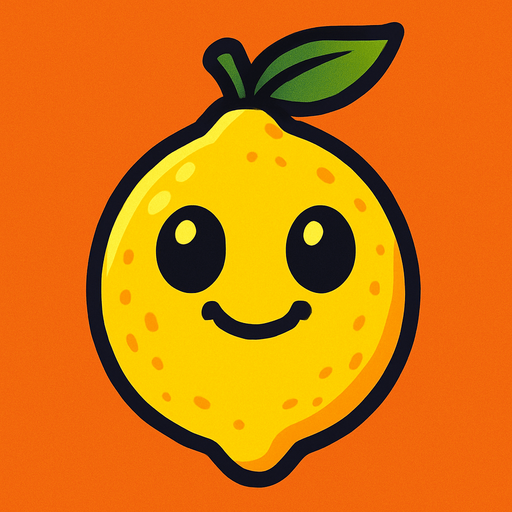 Lemon with face.
In-Game asset.  2d.  High contrast.  No shadows