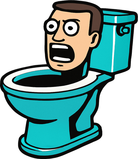 Skibidi toilet.
In-Game asset.  High contrast.  No shadows