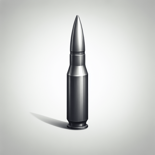 a bullet.
Single Game Texture. In-Game asset. 2d. Blank background. High contrast. No shadows.
