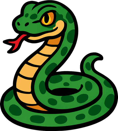 Snake.
In-Game asset.  2d.  High contrast.  No shadows
