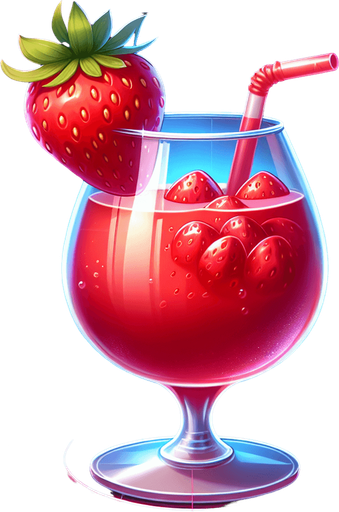 A nice glass of strawberry daiquiry.
Single Game Texture. In-Game asset. 2d. Blank background. High contrast. No shadows.
