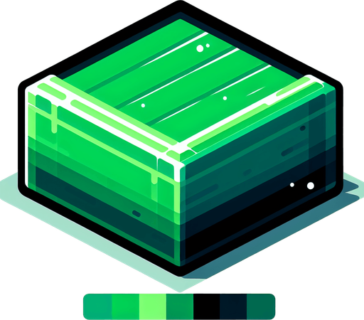 a horizontal green block.
Single Game Texture.  In-Game asset.  2d.  Blank background.  High contrast.  No shadows