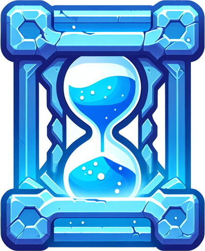 PowerUpSlow ⏳	Blue time freeze tile	Slows music briefly.
Single Game Texture.  In-Game asset.  2d.  Blank background.  High contrast.  No shadows