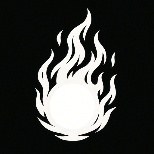 Bola de fuego de color blanco.
In-Game asset.  2d.  High contrast.  No shadows