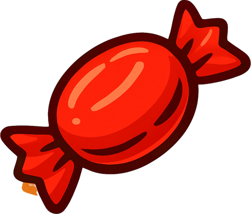 Kırmızı şeker.
In-Game asset.  2d.  High contrast.  No shadows