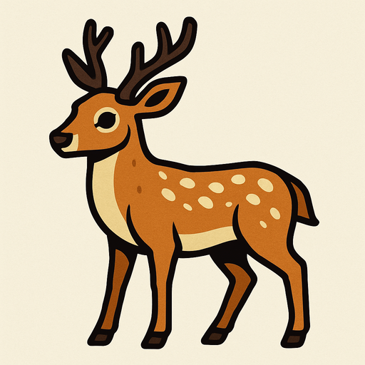 Deer.
In-Game asset.  2d.  High contrast.  No shadows