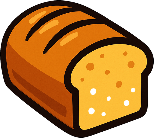 bread 2d.
In-Game asset.  2d.  High contrast.  No shadows