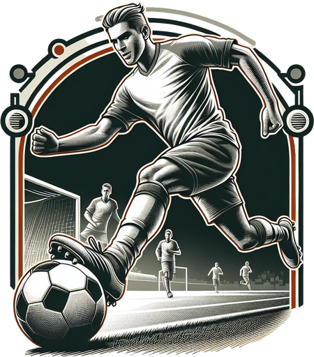 Futbolcu.
Single Game Texture. In-Game asset. 2d. Blank background. High contrast. No shadows.
