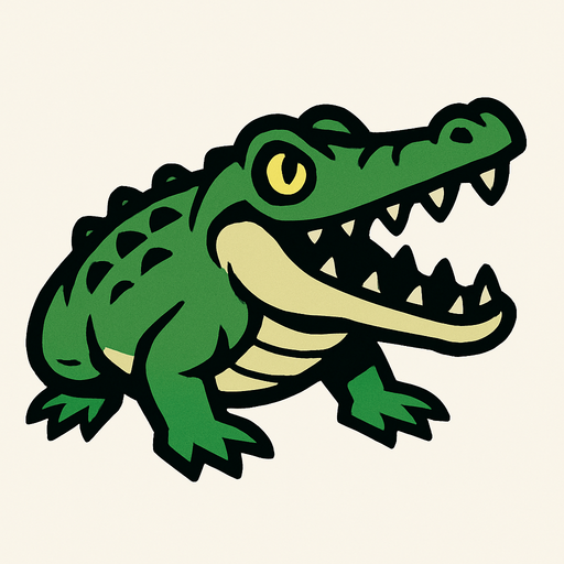 Crocodile.
In-Game asset.  2d.  High contrast.  No shadows