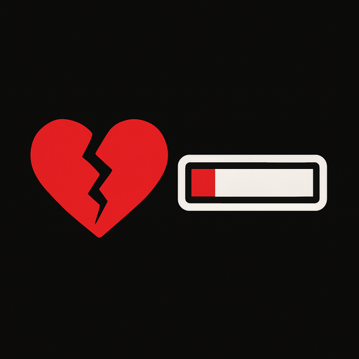 Barra de vida vacia con un corazón roto
In-Game asset.  2d.  High contrast.  No shadows