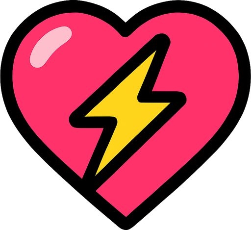 Powerup heart.
In-Game asset.  2d.  High contrast.  No shadows