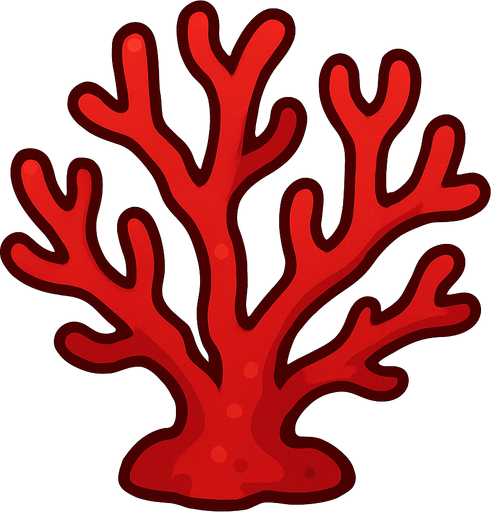 Coral rouge.
In-Game asset.  2d.  High contrast.  No shadows