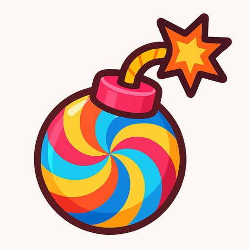 candy bomb.
In-Game asset.  2d.  High contrast.  No shadows
