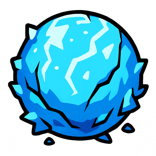 ice ball.
In-Game asset.  2d.  High contrast.  No shadows