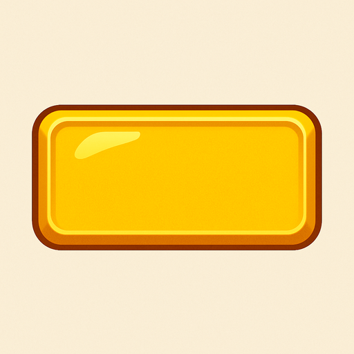 golden button horizontal.
In-Game asset.  2d.  High contrast.  No shadows