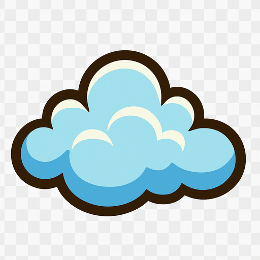1 cloud with no backgorund.
In-Game asset.  2d.  High contrast.  No shadows